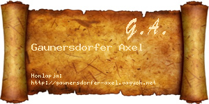 Gaunersdorfer Axel névjegykártya
